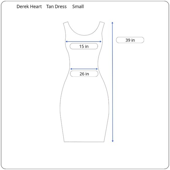 Derek Heart Tan Ribbed Button Front Dress S Bodycon Summer Beach Vibes Casual - Picture 2 of 8